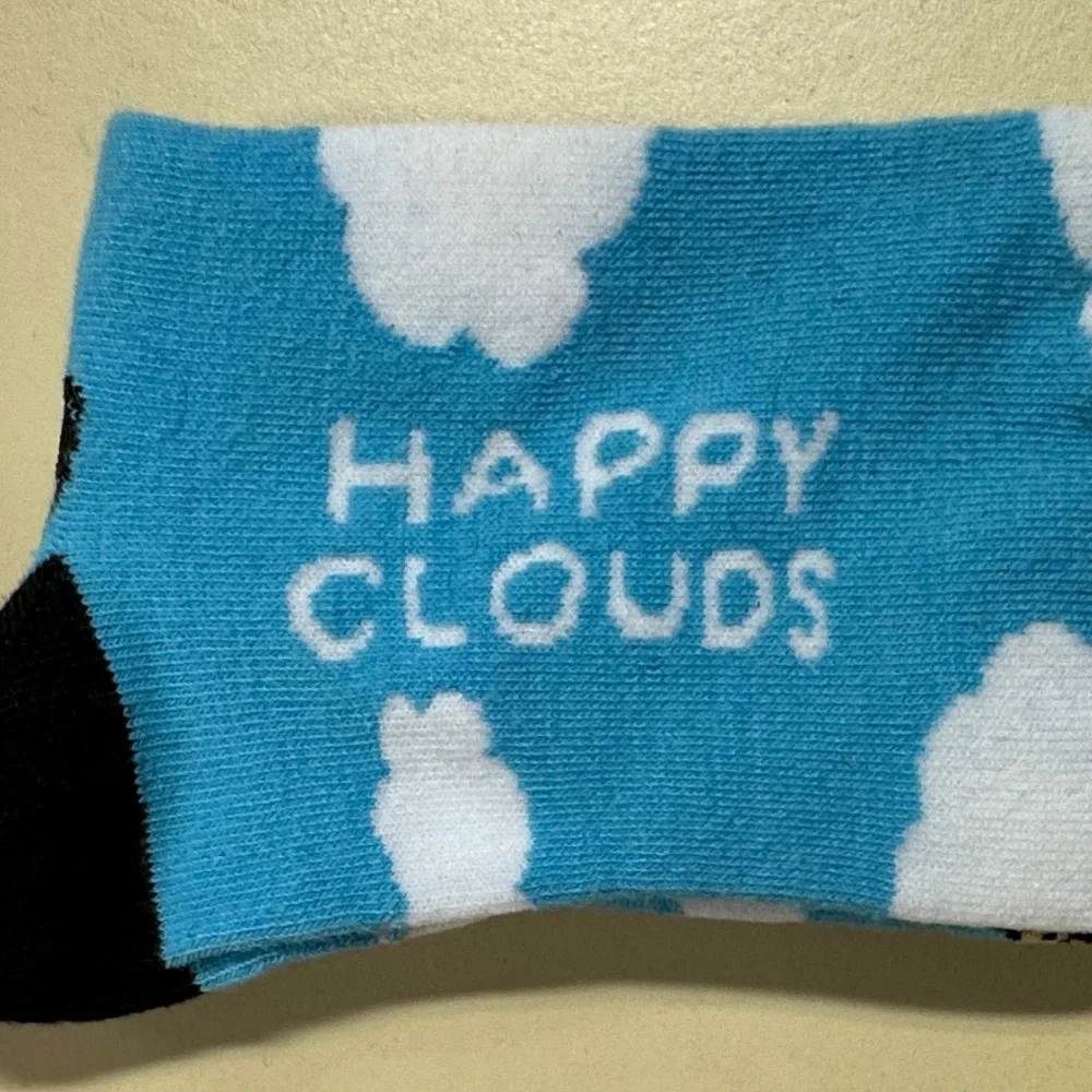 NWT Bob Ross Sky Pattern Crew Socks - Blue